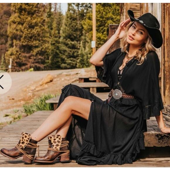 FREEBIRD By Steven Casey Ankle Booties Brown Leopard Boots 6 - Picture 2 of 12